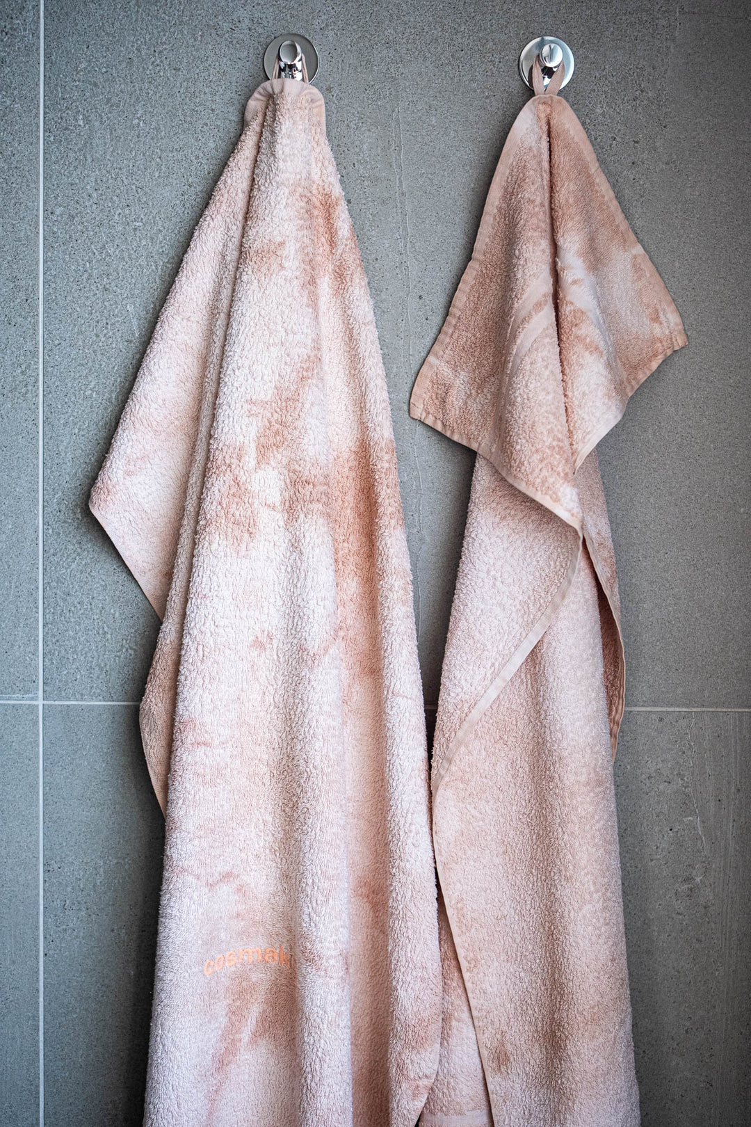 Handtuch - Handgefärbt - Rosa Marmor